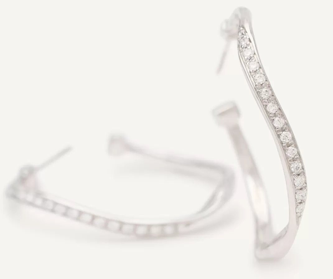 18Kt White Gold Diamond Hoop Earrings*Marco Bicego Outlet