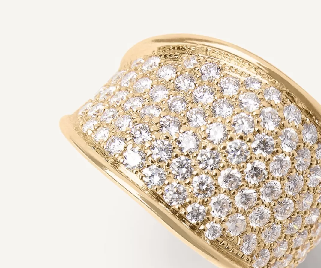 18Kt Yellow Gold Band Ring With Diamonds*Marco Bicego Shop