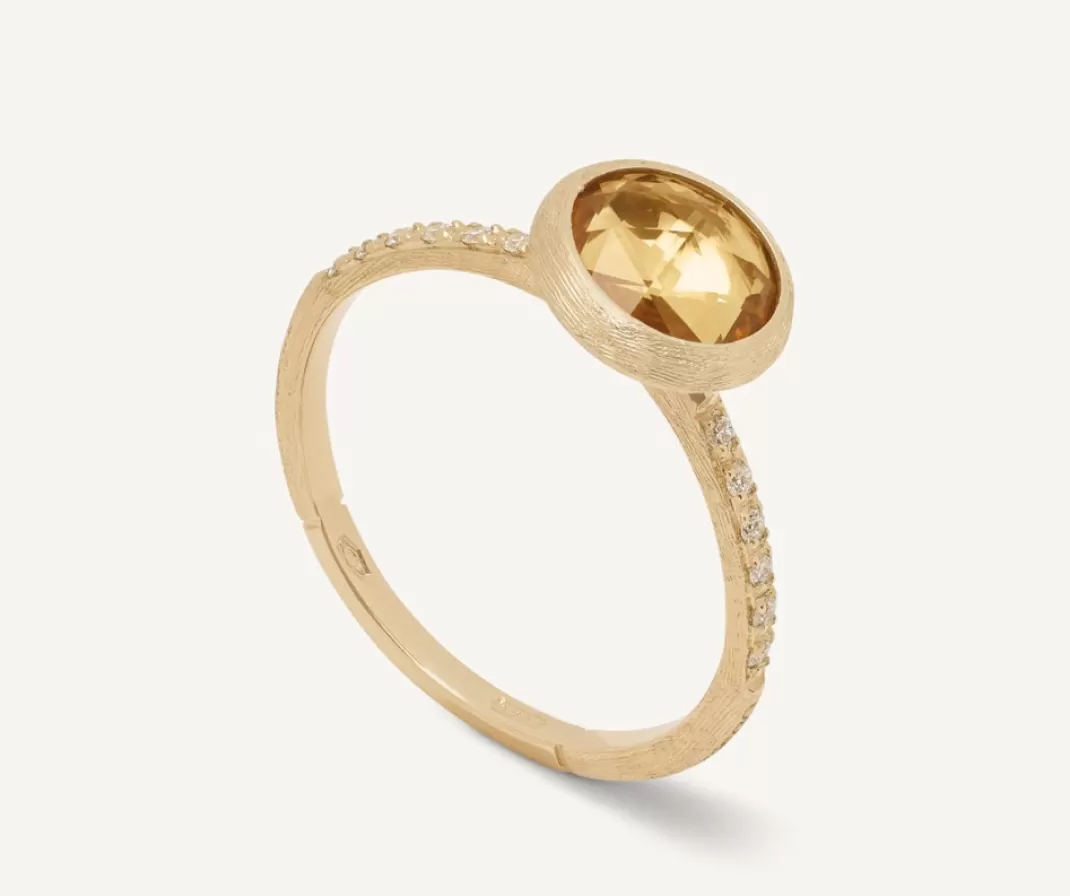 18Kt Yellow Gold Ring With Citrine Quartz And Diamonds*Marco Bicego Cheap