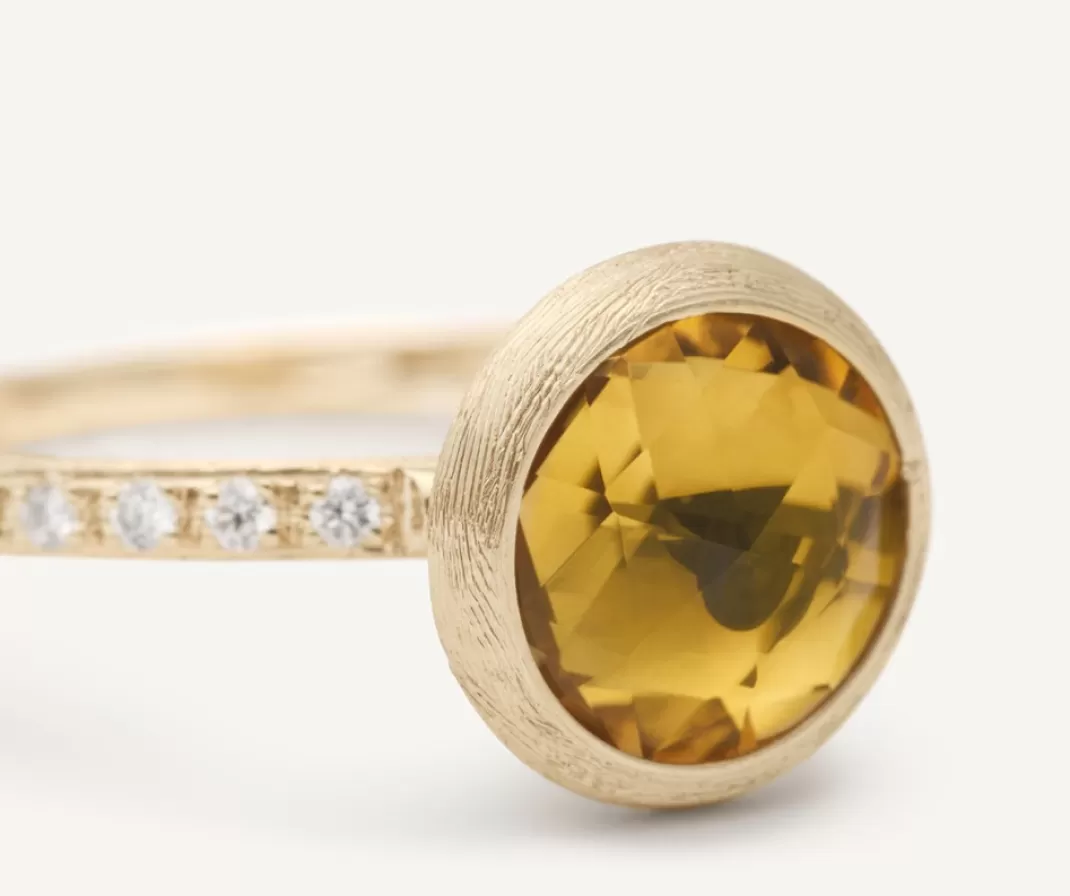 18Kt Yellow Gold Ring With Citrine Quartz And Diamonds*Marco Bicego Cheap