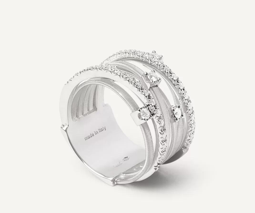 Bague Sept Rangs En Or Blanc Avec Barrettes De Diamants*Marco Bicego Online