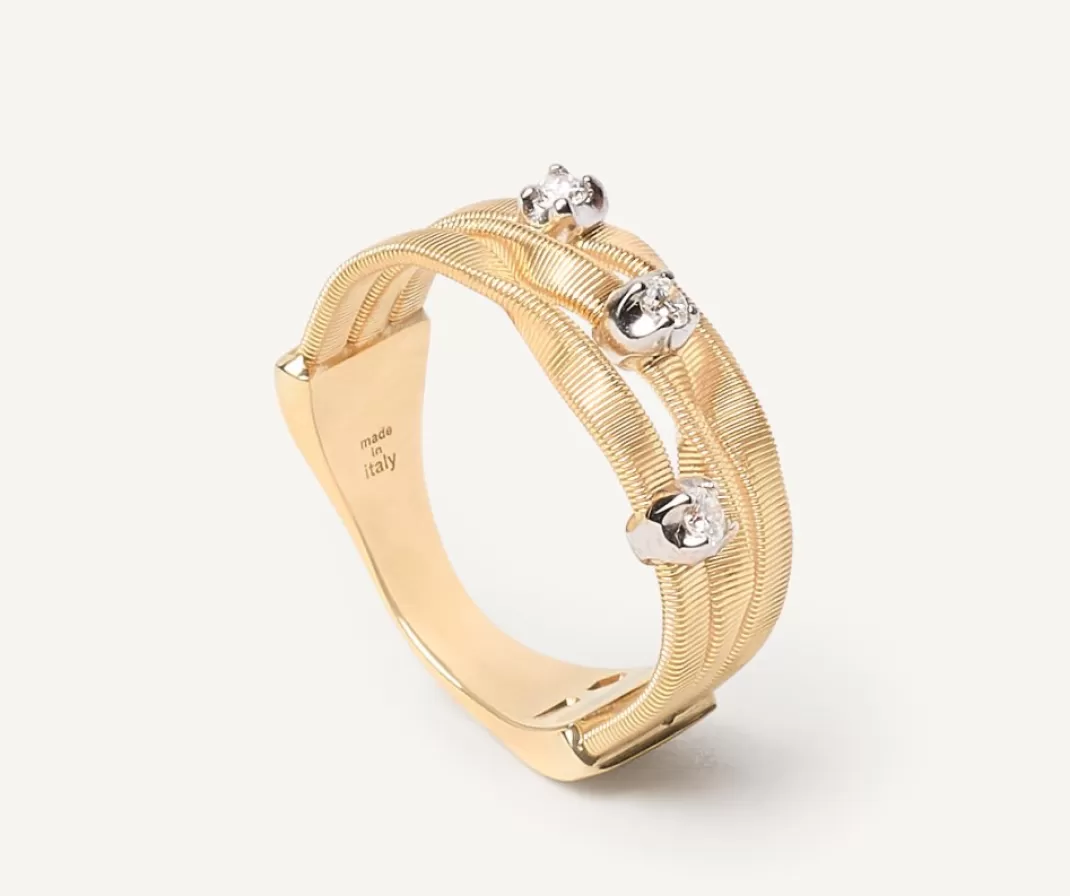 Bague Trois Rangs Avec Diamants*Marco Bicego Sale