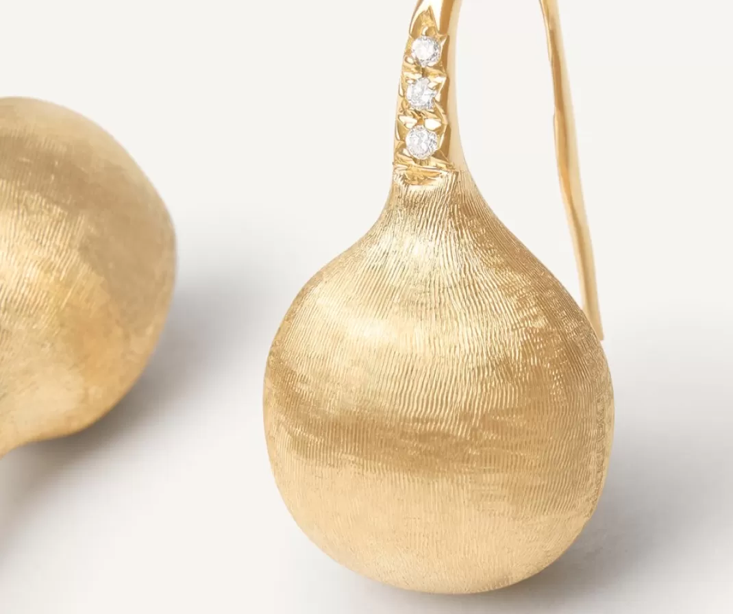 Boucle D'Oreille Avec Crochet En Diamants Et Boule D'Or*Marco Bicego Outlet