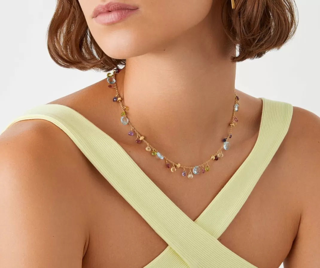 Collier Avec Pierres Multicolores Et Chaine Reglable*Marco Bicego Discount