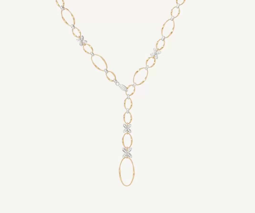 Collier Cravate Avec Elements Fleuris Paves De Diamants*Marco Bicego Flash Sale