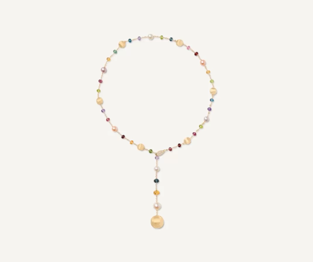 Collier Cravate Multicolore Avec Perles Et Diamants*Marco Bicego Discount