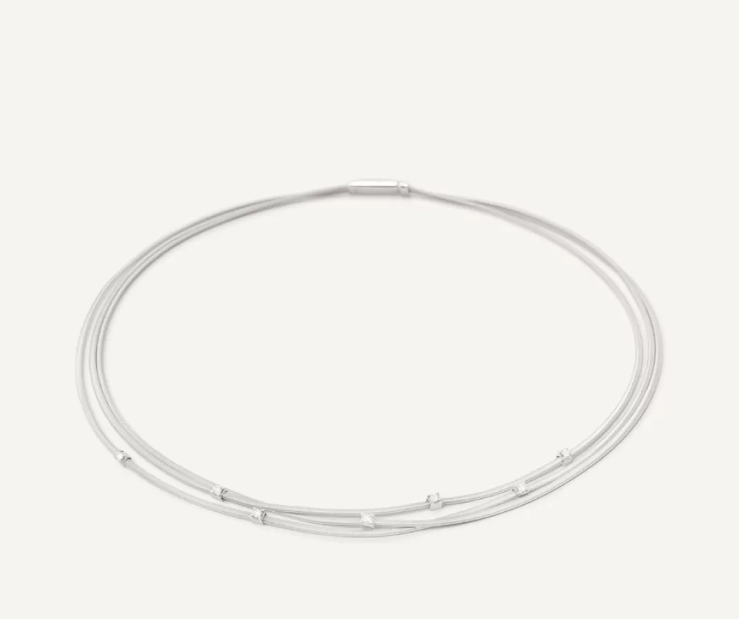 Collier Ras-Du-Cou Multi-Rangs En Or Blanc Avec Diamants*Marco Bicego Online