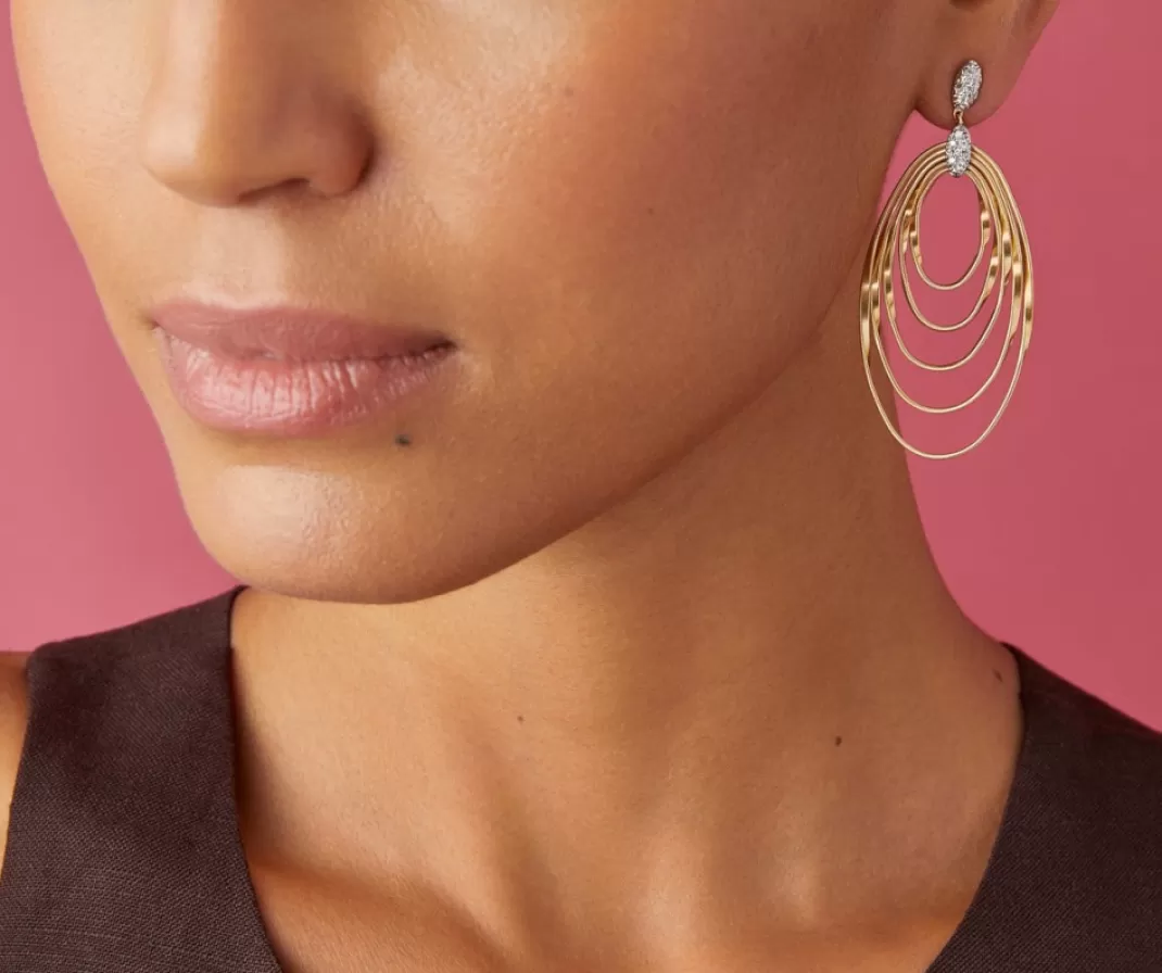 Pendant D'Oreille Avec Elements Ovales Et Diamants, Grand Modele*Marco Bicego Cheap